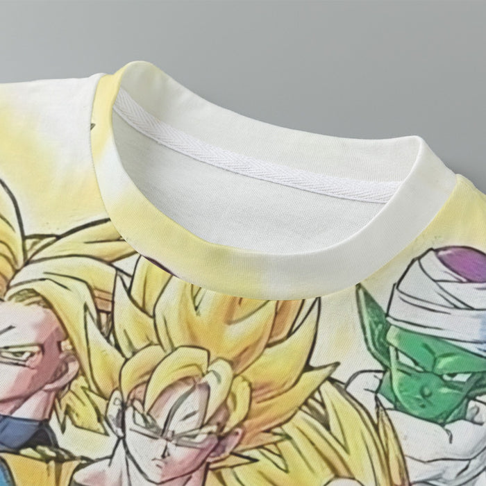 DBZ Goku Vegeta Super Saiyan Krillin Piccolo All Heroes Vibrant Design Kids T-Shirt