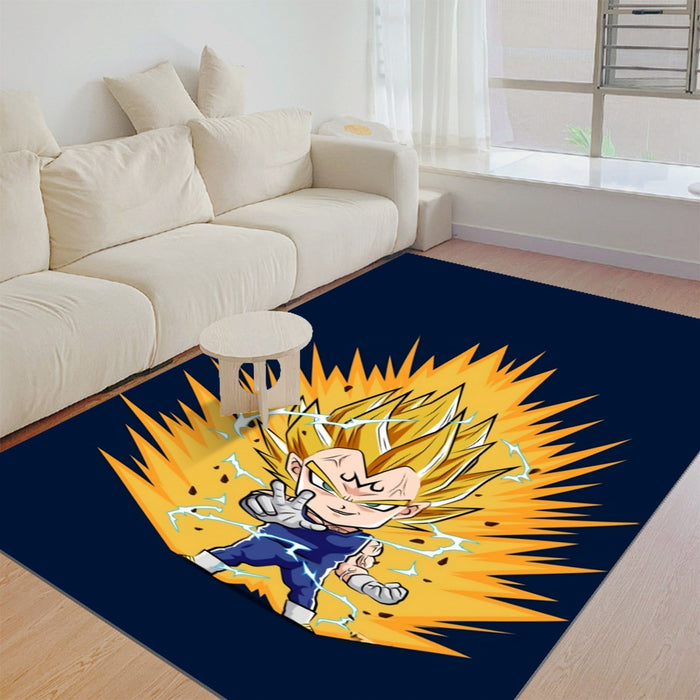 DBZ Majin Vegeta Super Saiyan Prince Power Aura Chibi Sketch Rug