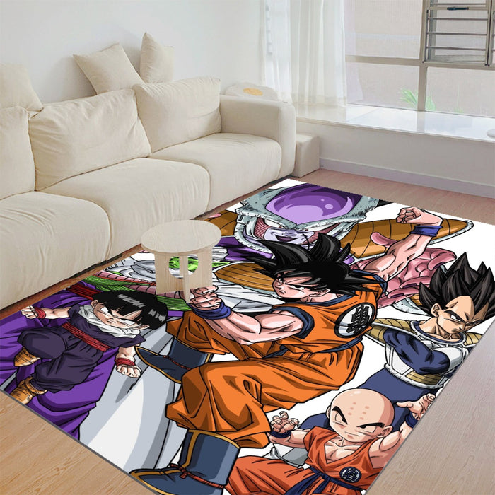 DBZ Goku Fighting Stance Gohan Piccolo Krillin Vegeta Frieza Color Rug