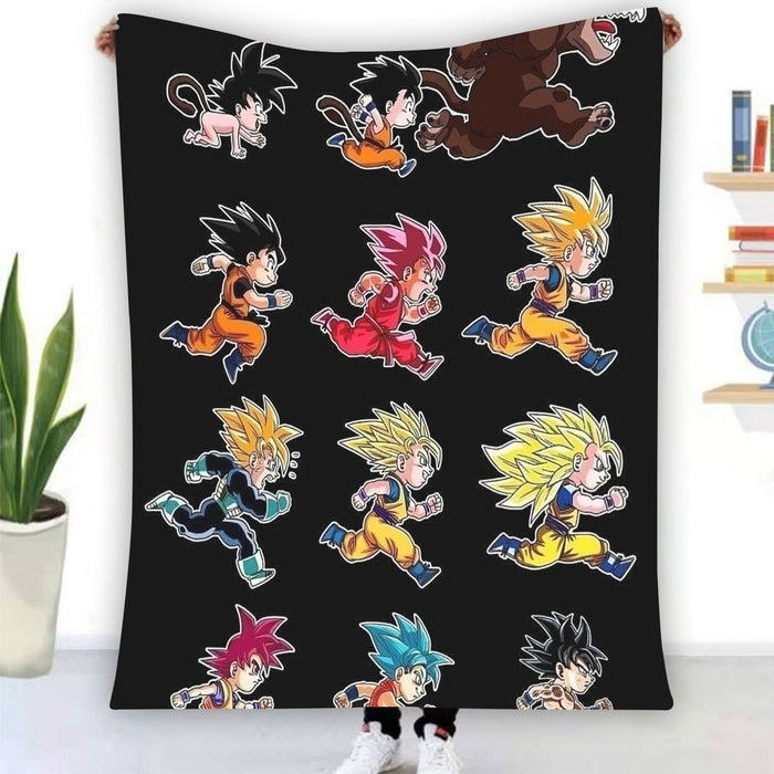 Dragon Ball Anime Son Goku All Form Transformation Blanket