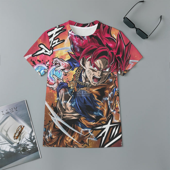 Goku Super Saiyan God Kids T-Shirt