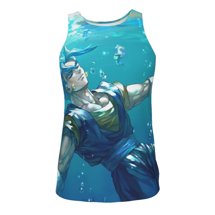 DBZ Relax Gogeta Ocean Blue Saiyan SSGSS Dope Design Tank Top