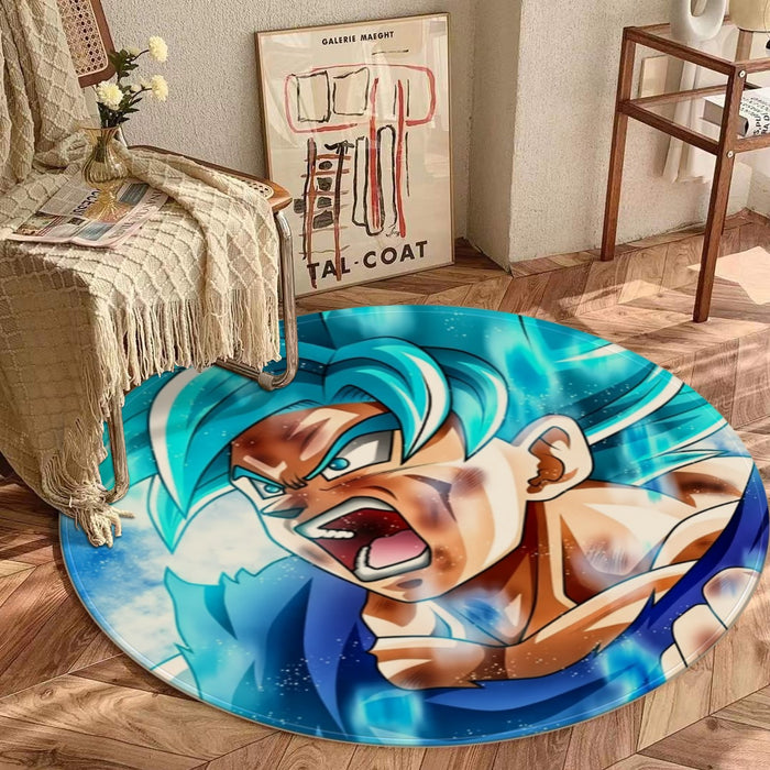 Dragon Ball Goku Blue Kaioken Ultra Instinct Epic 3D Round Mat