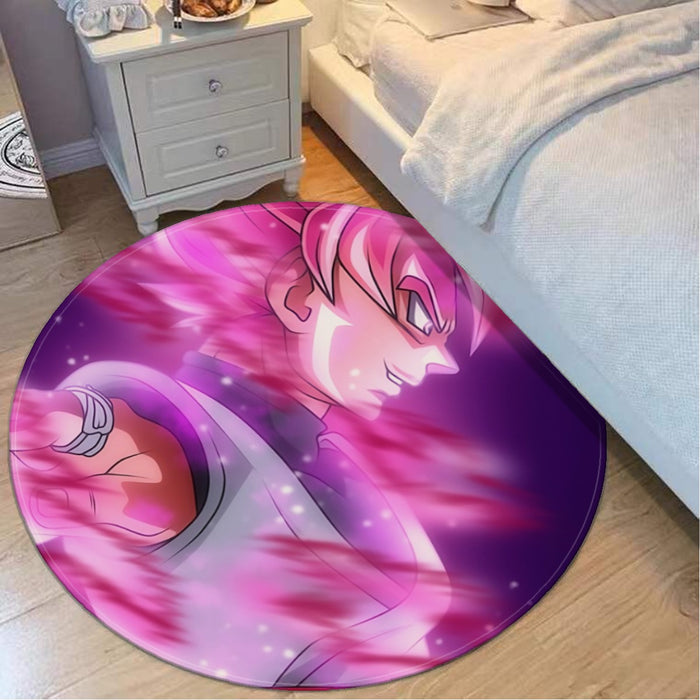 Dragon Ball Super Saiyan Black Goku Rose Cool Casual Round Mat