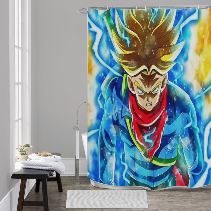 DBZ Rage Super Saiyan Trunks Portrait Unique Style Shower Curtain