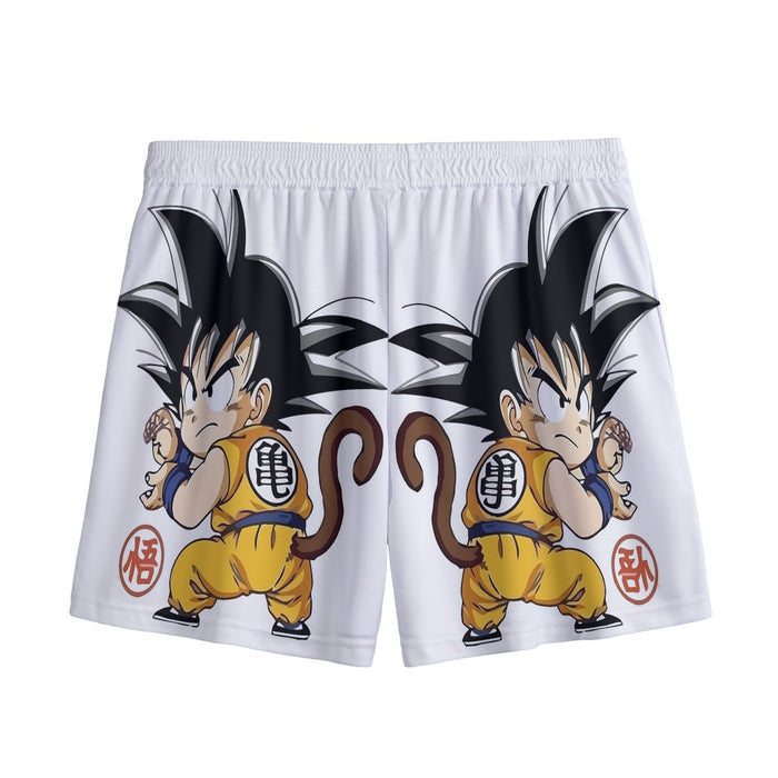 Cute Kid Goku Yellow Clothing Dragon Ball Z Mesh Shorts