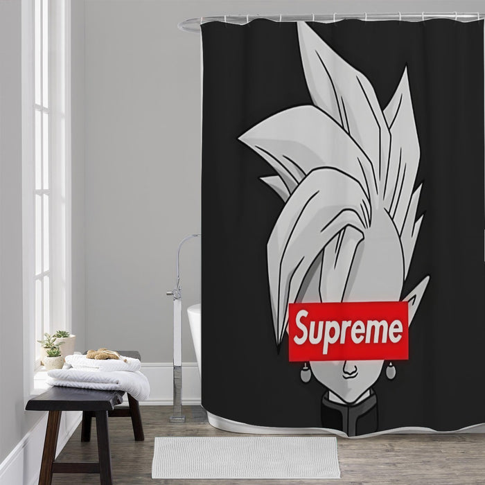 DBZ Zamasu Supreme Kai Logo Creative Black Edition Shower Curtain