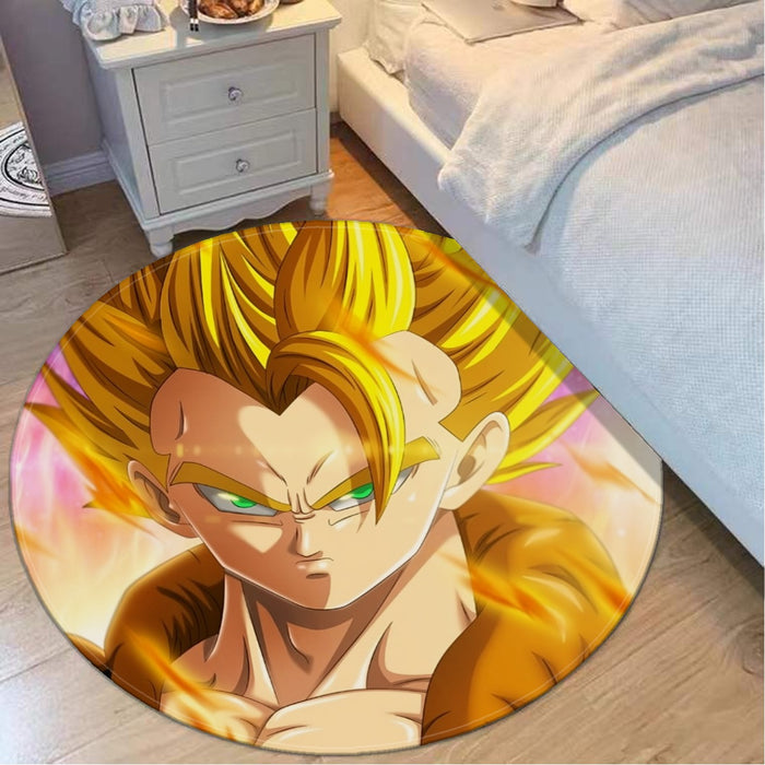 Dragon Ball Z Gogeta Super Saiyan Warrior Power Full Print Streetwear Cool Design Round Mat