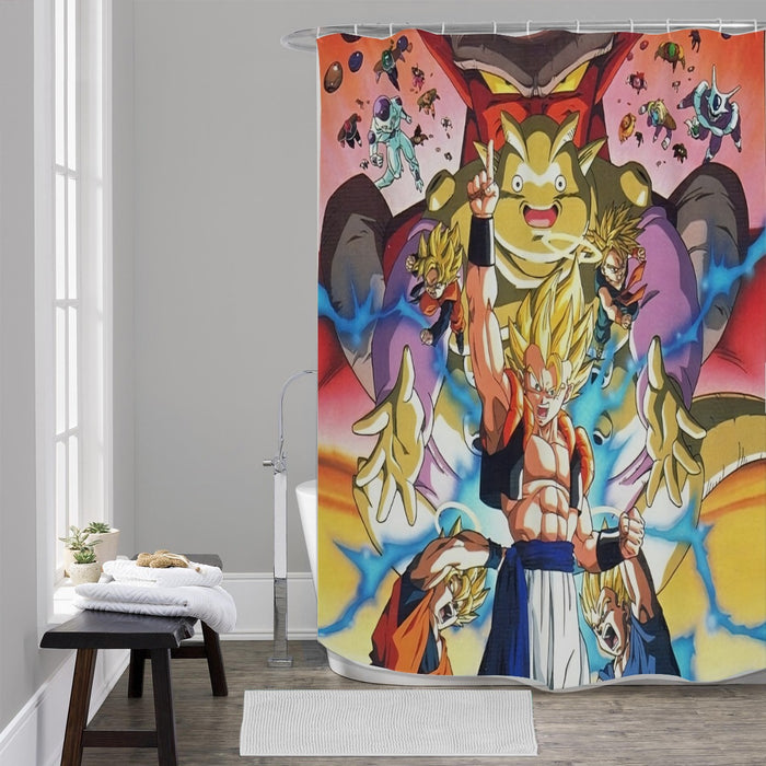 DBZ Goku Vegeta Fusion Saiyan Gogeta Colorful Design Streetwear Shower Curtain