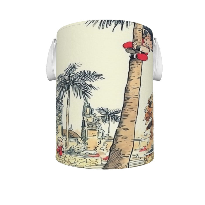 Palm Tree Cute Kid Goku Master Roshi Vintage Beige Laundry Basket