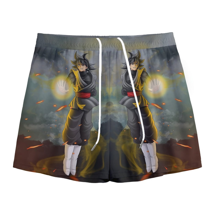 DBZ Goku Black Zamasu Potara Fusion Realistic Drawing Style Cool Mesh Shorts