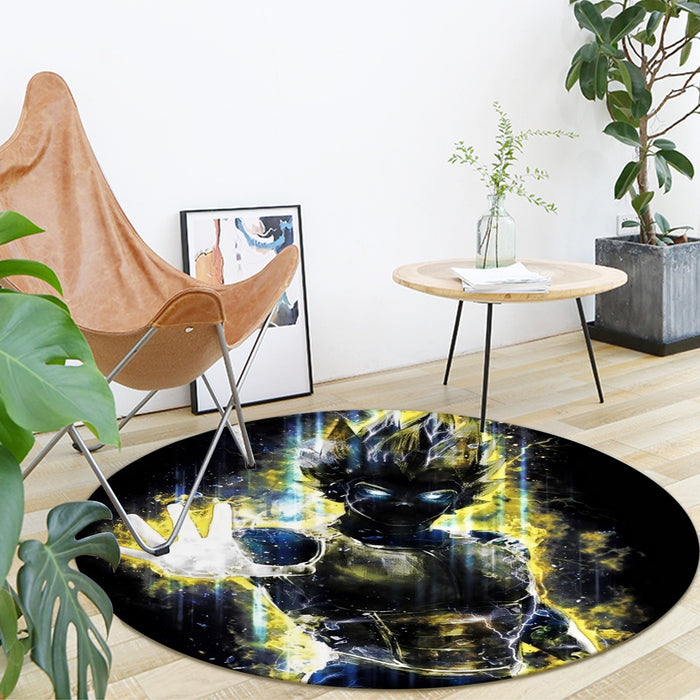 Dragon Ball Z Super Saiyan Vegeta Yellow Aura Epic Round Mat