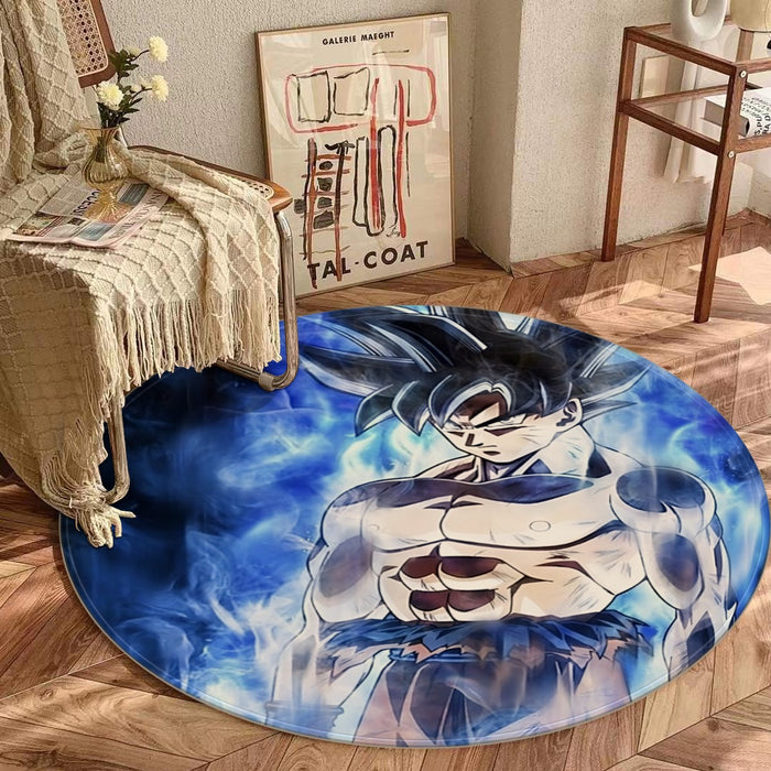 Dragon Ball Super Goku Ultra Instinct Blue Cool Casual Round Mat