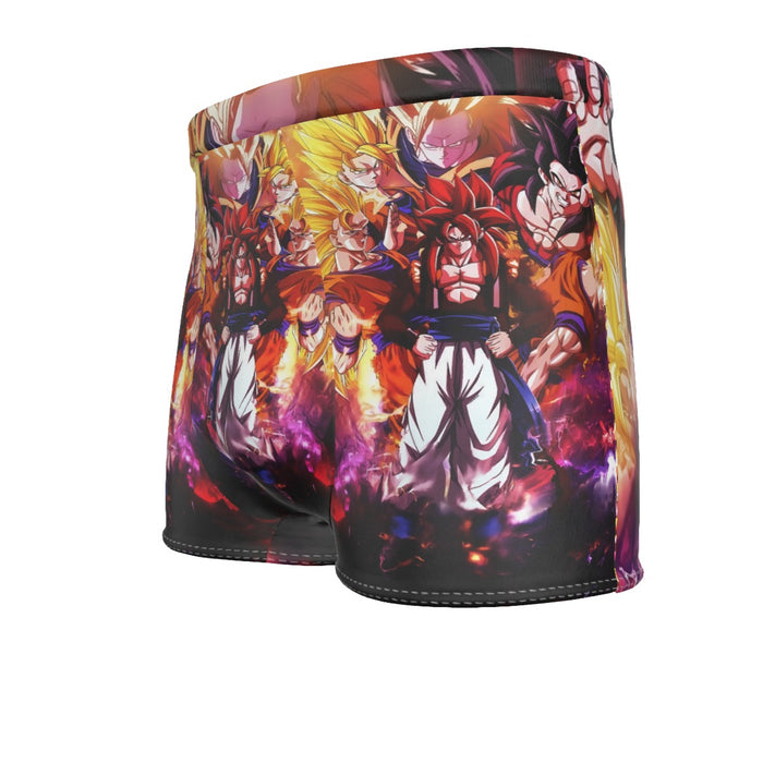 DBZ Gogeta Goku Vegeta Super Saiyan Powerful Lightning Thunder Design Men's Boxer Briefs