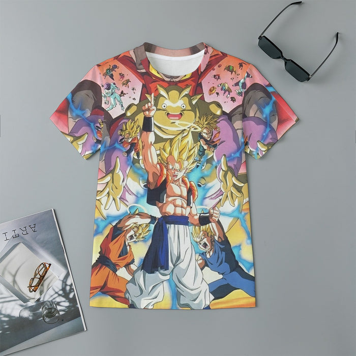 DBZ Goku Vegeta Fusion Saiyan Gogeta Colorful Design Streetwear Kids T-Shirt