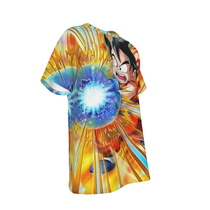 Dragon Ball Energy Kid Goku Blue Kamehameha T-Shirt