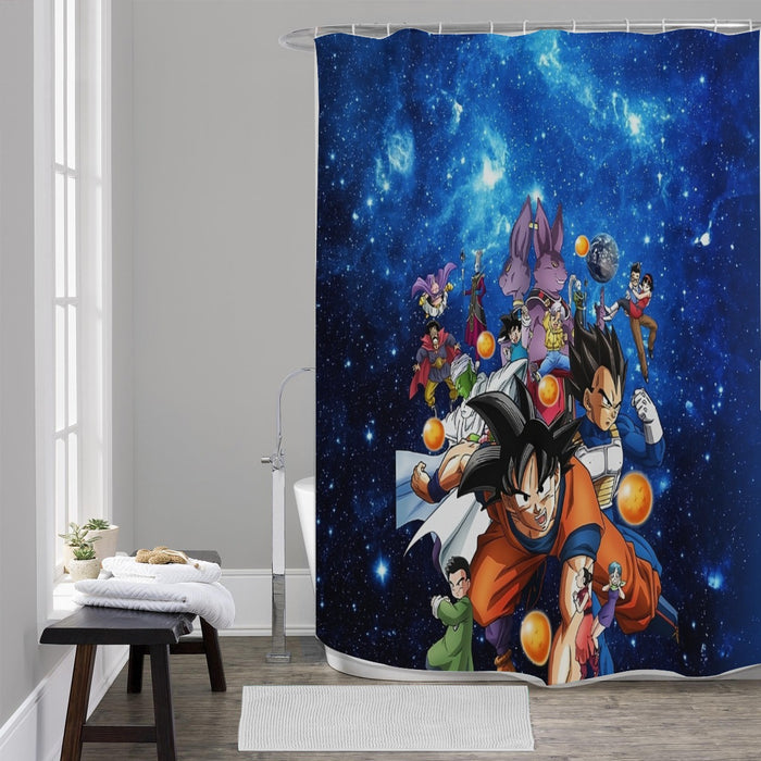 Dragon Ball Super Destruction Gods Goku Vegeta Shower Curtain