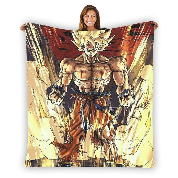 Powerful Goku Super Saiyan 2 Transformation SSJ2 Blanket