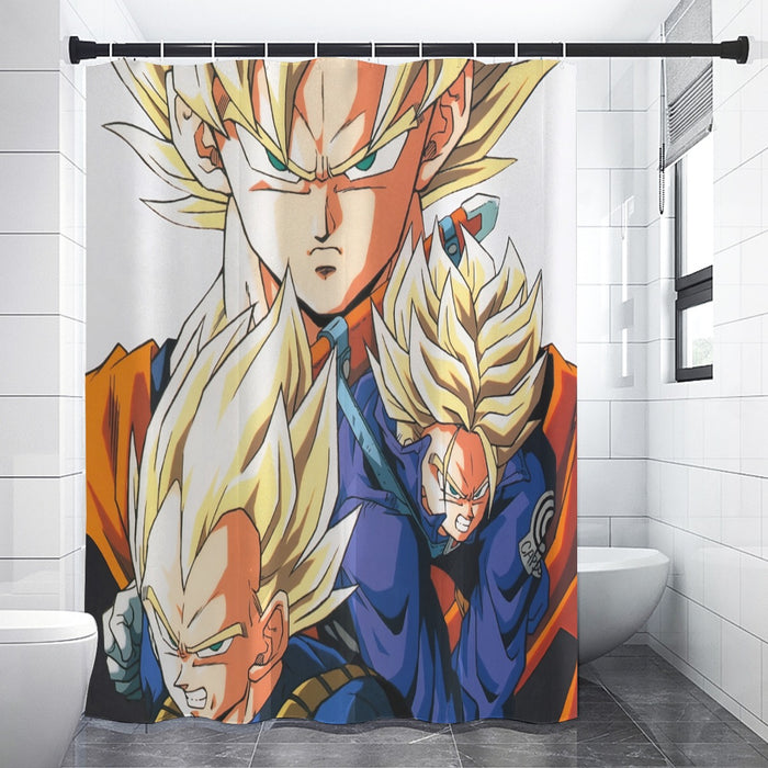 Dragon Ball Goku Vegeta Trunks Super Saiyan Power Heroes Cool Trending Design Shower Curtain