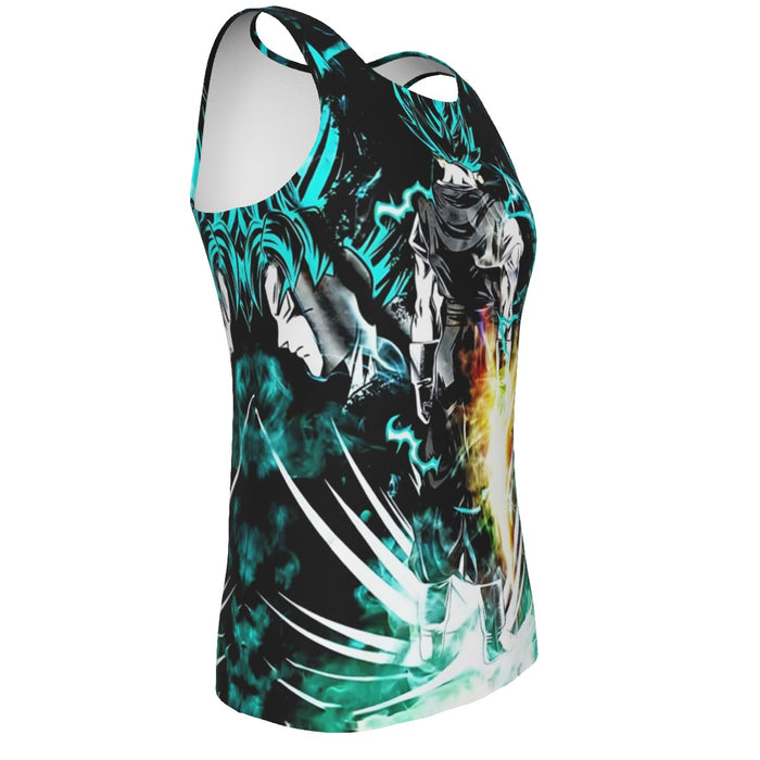 Dragon Ball Gogeta Super Saiyan Power Up Potara Fusion Design Tank Top