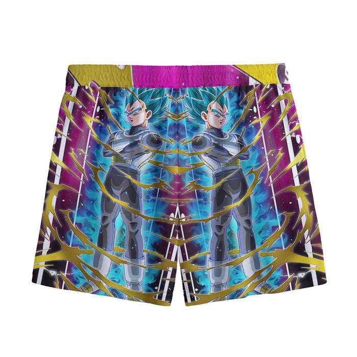 Dragon Ball Vegeta Super Saiyan God Blue SSGSS Aura Power Dope Design Mesh Shorts