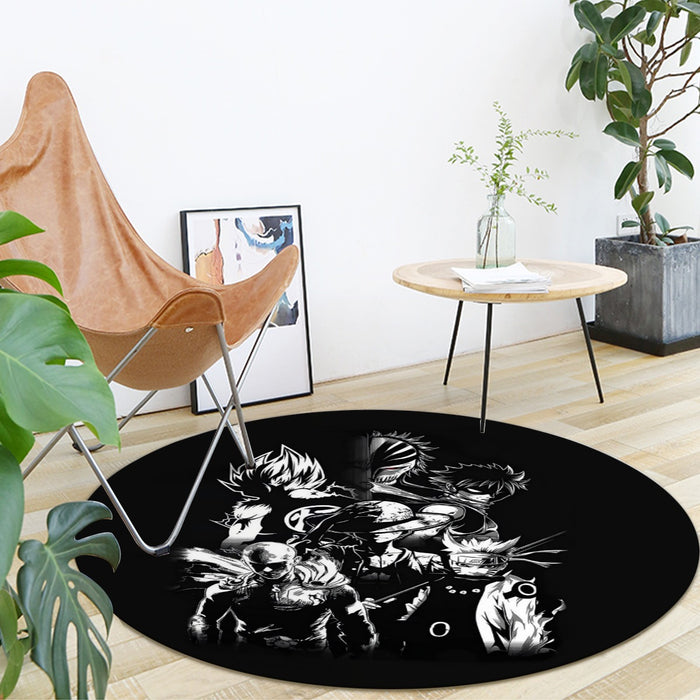 DBZ Goku Naruto Saitama Luffy Natsu Ichigo Dope Anime Round Mat