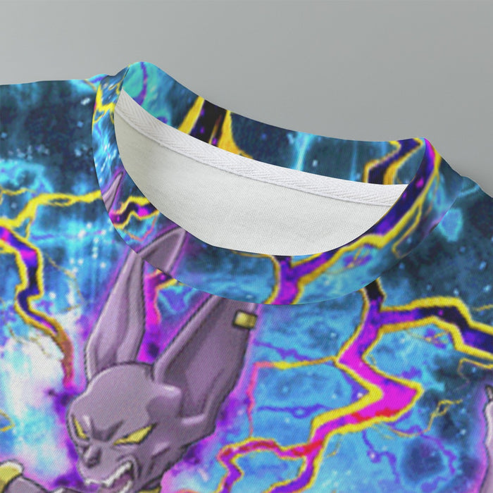 Dragon Ball Super Beerus Destruction God Egyptian Cat Vibrant Design Kids T-Shirt