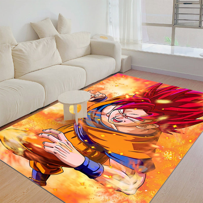 Dragon Ball Super Goku Rage Red Ultra Instinct Dope Rug