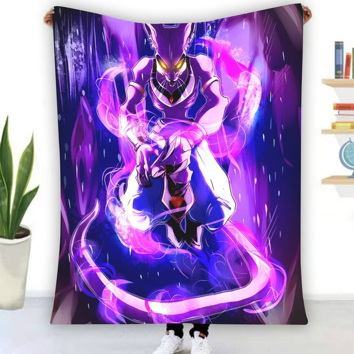 DBZ Mighty Destruction God Beerus Egyptian Cat Sport Design Blanket