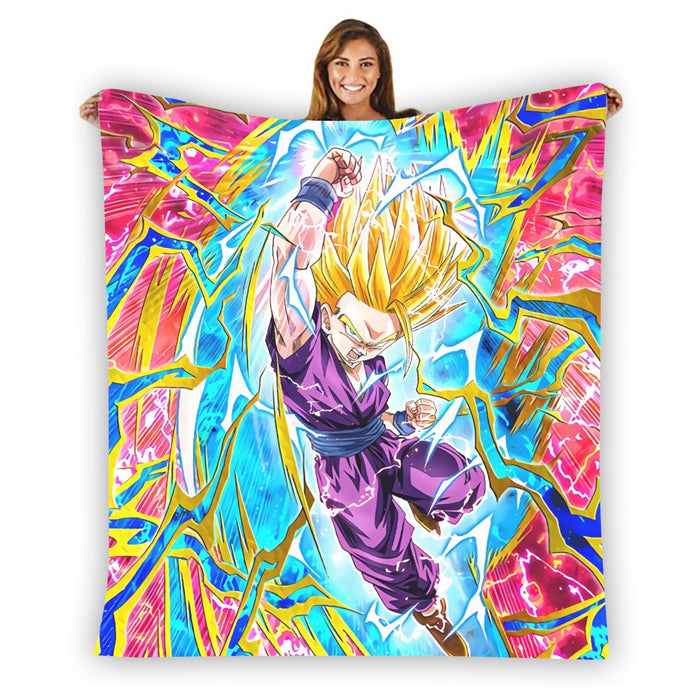 Teen Gohan Dragon Ball Full Tilt Kamehameha Super Saiyan 2 Blanket