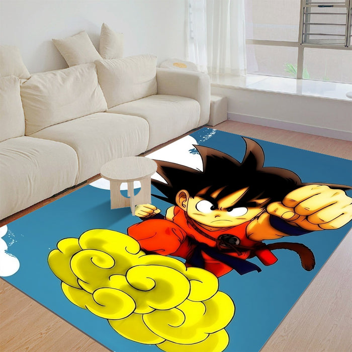 Young Goku Kid Flying Cloud Fight 3D Dragonball Rug