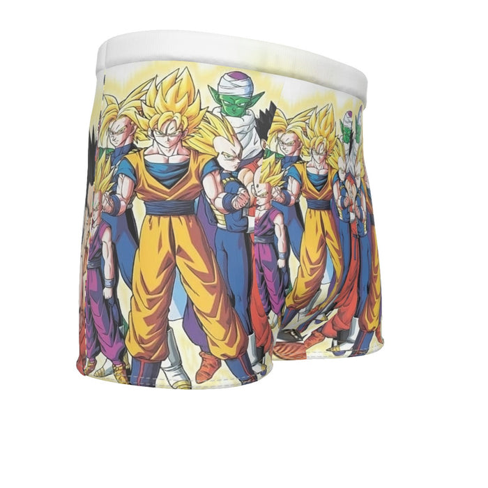 DBZ Goku Vegeta Super Saiyan Krillin Piccolo All Heroes Vibrant Design Men's Boxer Briefs