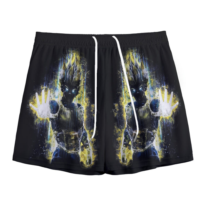 Dragon Ball Z Super Saiyan Vegeta Yellow Aura Epic Mesh Shorts