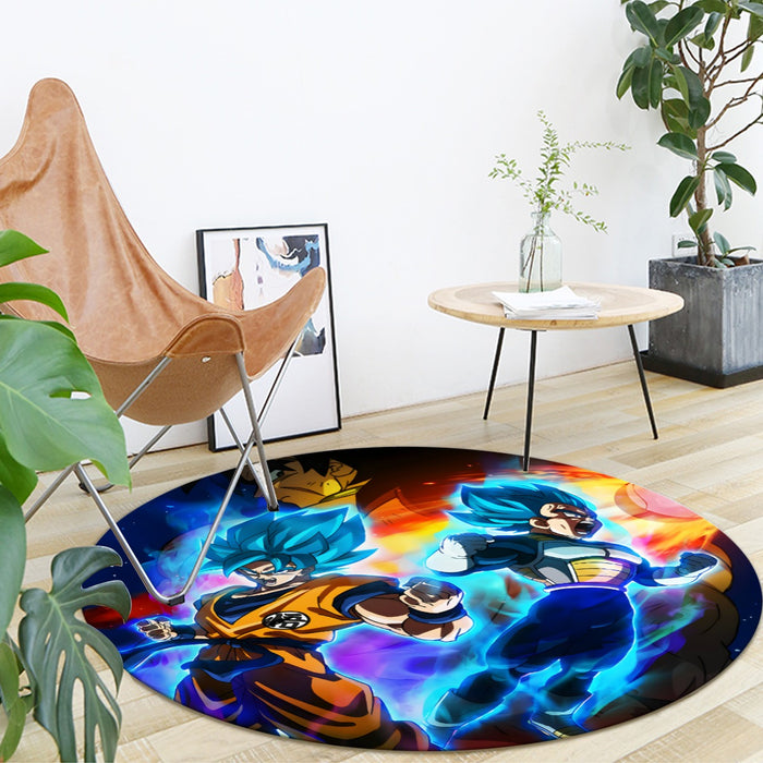 DBZ Legendary Broly Son Goku Vegeta Super Saiyan Blue Round Mat