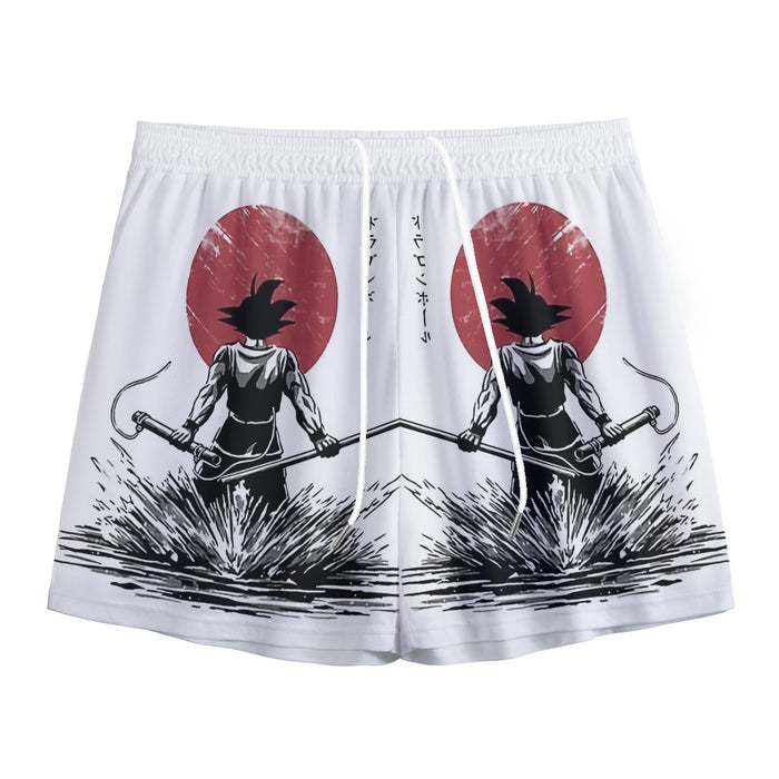 Goku With Red Moon Dragon Ball Mesh Shorts