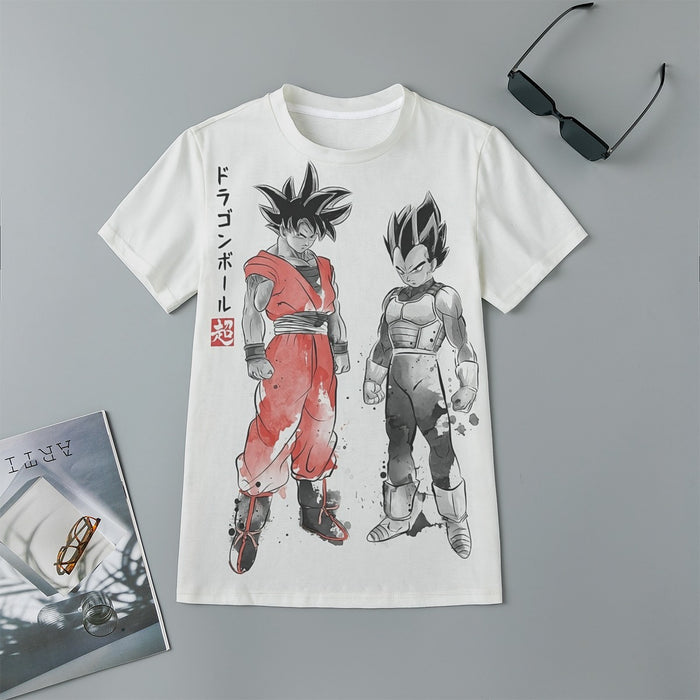 Watercolor Goku And Vegeta Posing Dragon Ball Z Kids T-Shirt