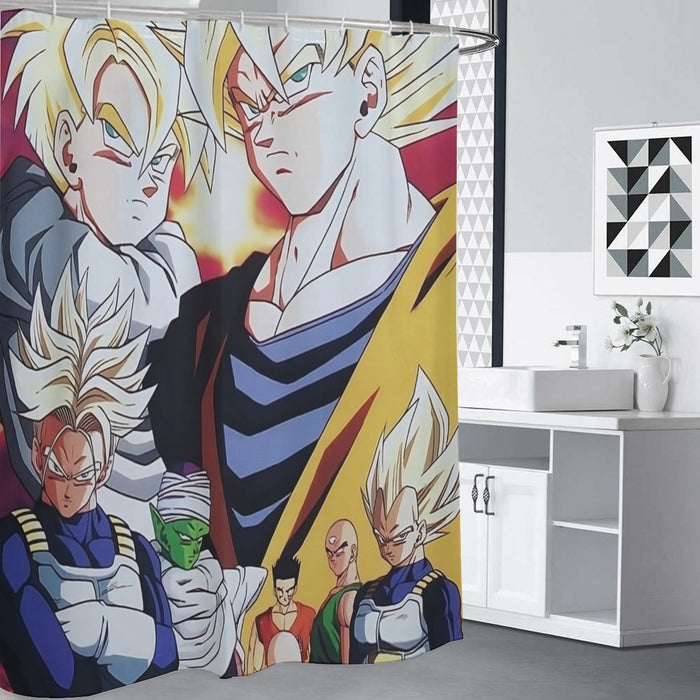 Dragon Ball Z Angry Super Saiyan Fighters Shower Curtain