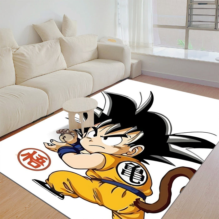 Cute Kid Goku Yellow Clothing Dragon Ball Z Rug