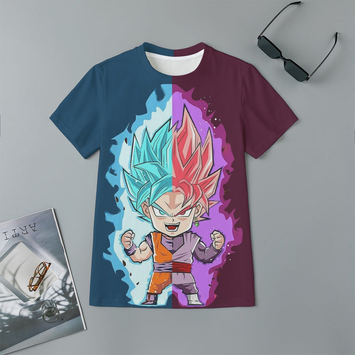 Dragon Ball Super Cute Chibi Blue Vegito Goku Rose Kids T-shirt