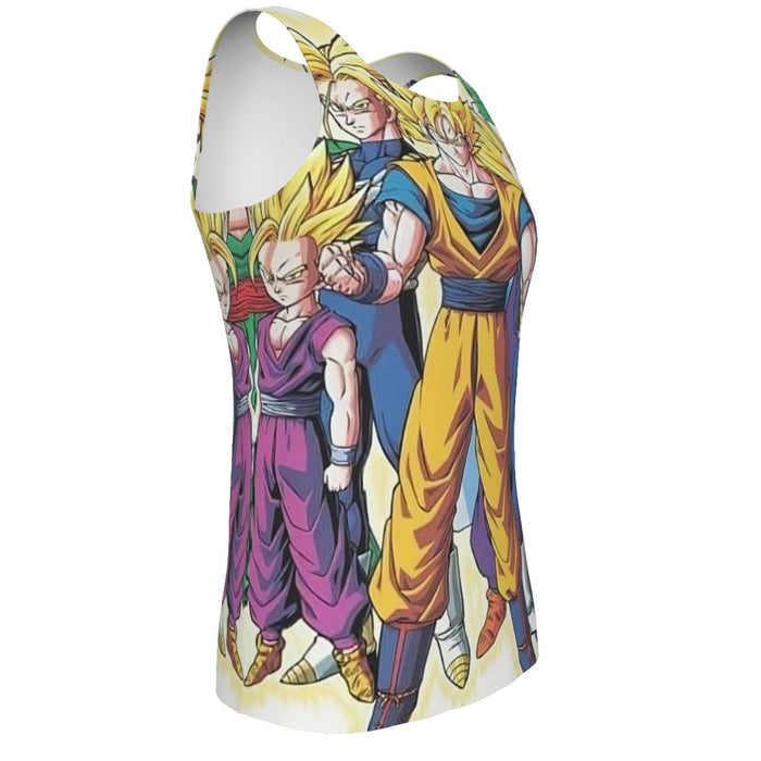 DBZ Goku Vegeta Super Saiyan Krillin Piccolo All Heroes Vibrant Design Tank Top