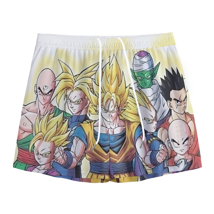 DBZ Goku Vegeta Super Saiyan Krillin Piccolo All Heroes Vibrant Design Mesh Shorts