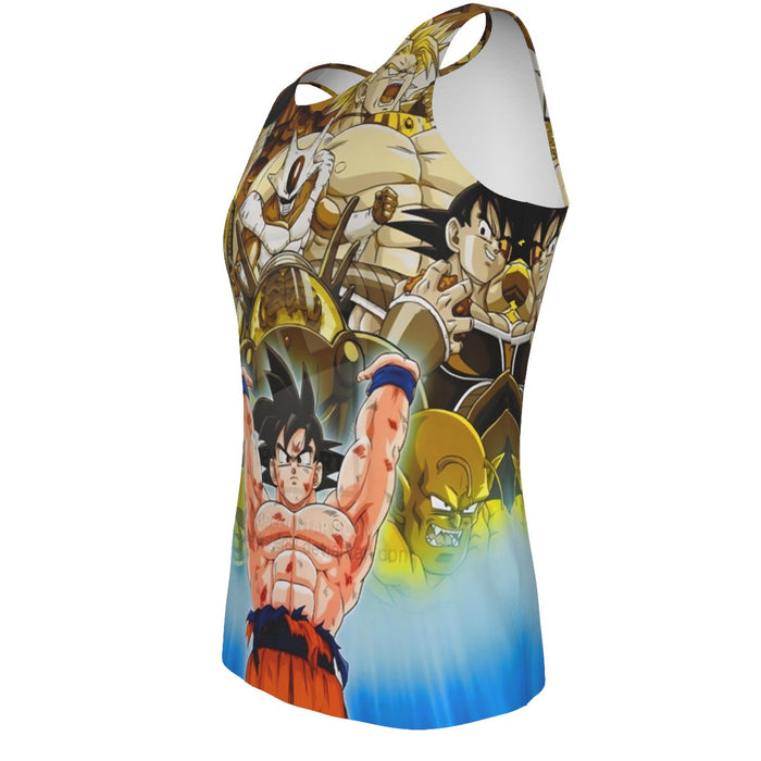 DBZ Goku Spirit Bomb Destroy Villains Cooler Broly Namek Golden Tank Top