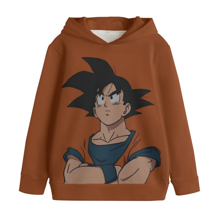 Goku Orange Minimalistic Background Kids' Hoodie