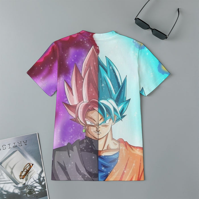 DBZ Goku SSGSS Black Rose Super Saiyan Portraits Dope Kids T-Shirt