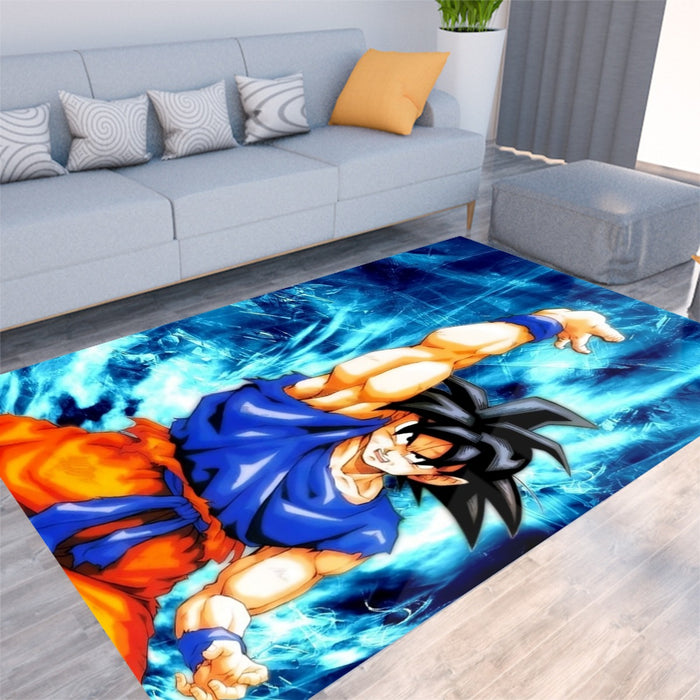Dragon Ball Z Son Goku Cool Blue Aura Energy Ball Rug