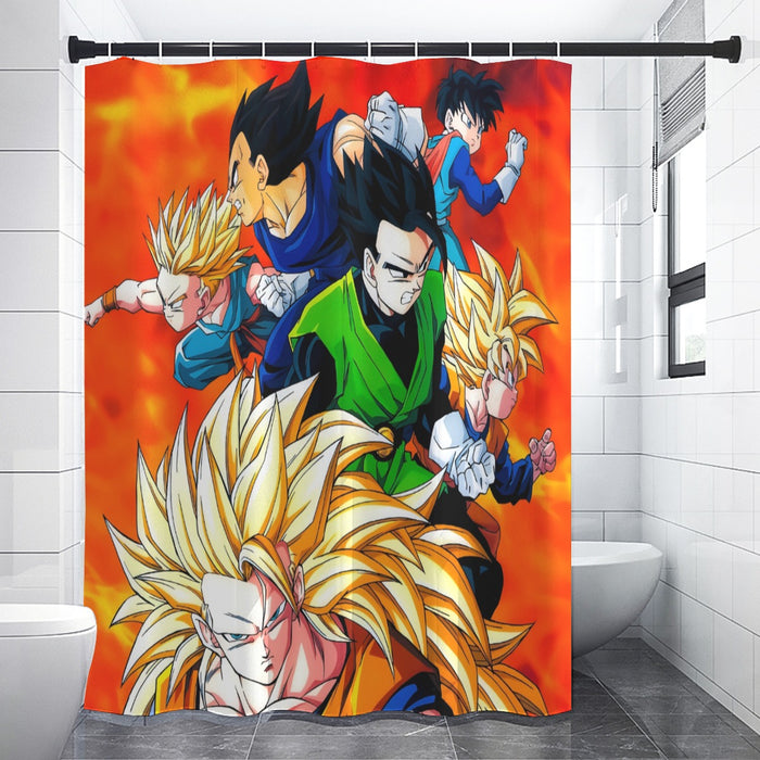 Dragon Ball Goku Super Saiyan 3 Vegeta Gohan Trending Design Shower Curtain