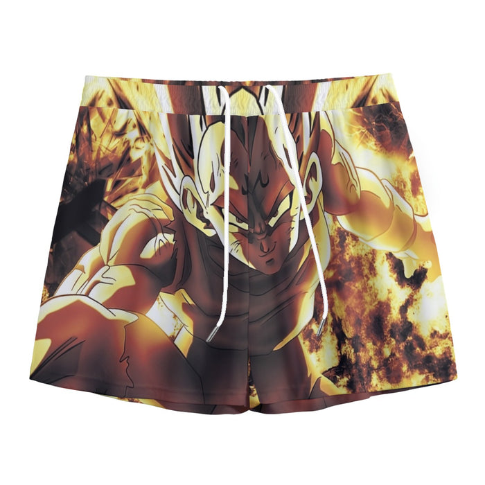 Dragon Ball Z Dope Majin Vegeta Grin Yellow Aura Mesh Shorts