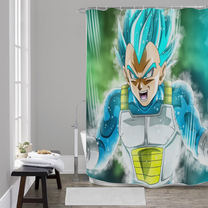 Dragon Ball Super Blue Vegeta Super Saiyan God Cool  Shower Curtain