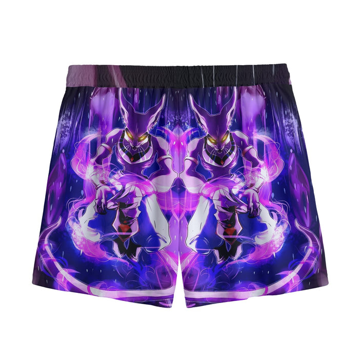 DBZ Mighty Destruction God Beerus Egyptian Cat Sport Design Mesh Shorts