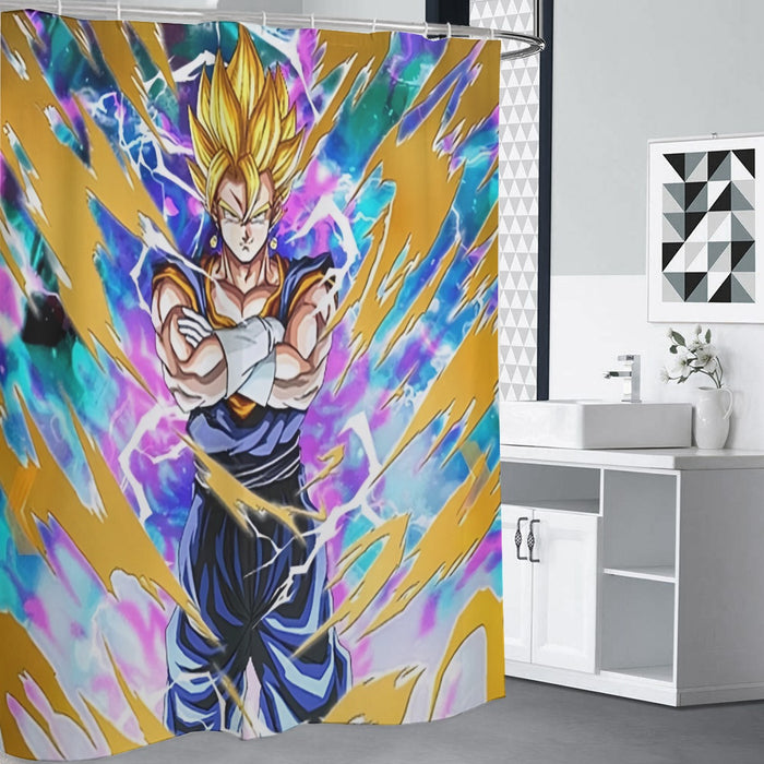 Dragon Ball Vegito Super Power Aura Thunder Earing Super Saiyan Shower Curtain